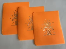 Pen + Gear  - 3 pack - Two Pocket Poly Folder Orange W/reflective  Sil ver Robot