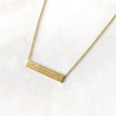 EFFY 14K Line Diamond Bar Necklace 16'' Simple Everyday Minimalist Style Necklace