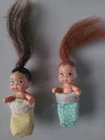 Two Tiny Vintage Mattel Barbie Little Sister Krissy Baby Dolls In Sleeping Bags
