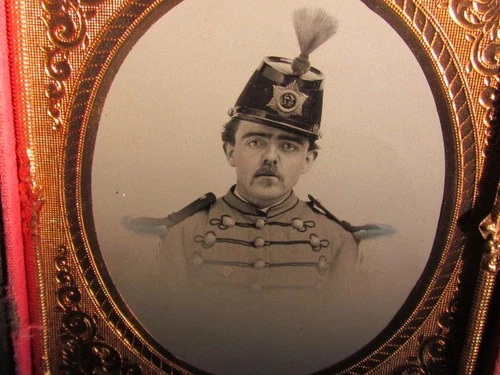 47th Militia soldier tintype photograph in case