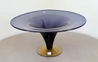 Vintage Blenko Glass #9411 Violet & Topaz Footed Console Bowl