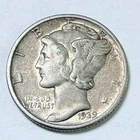 1939 MERCURY DIME *90% SILVER, Circulated Coin, Free Shipping #6752