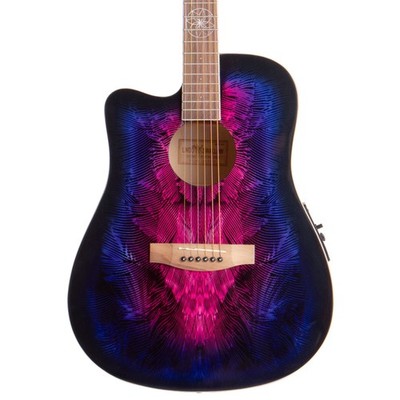 Lindo LINKSHÄNDER Purple Swallow V1 Elektro Akustik Gitarre Dreamcatcher + Gigbag