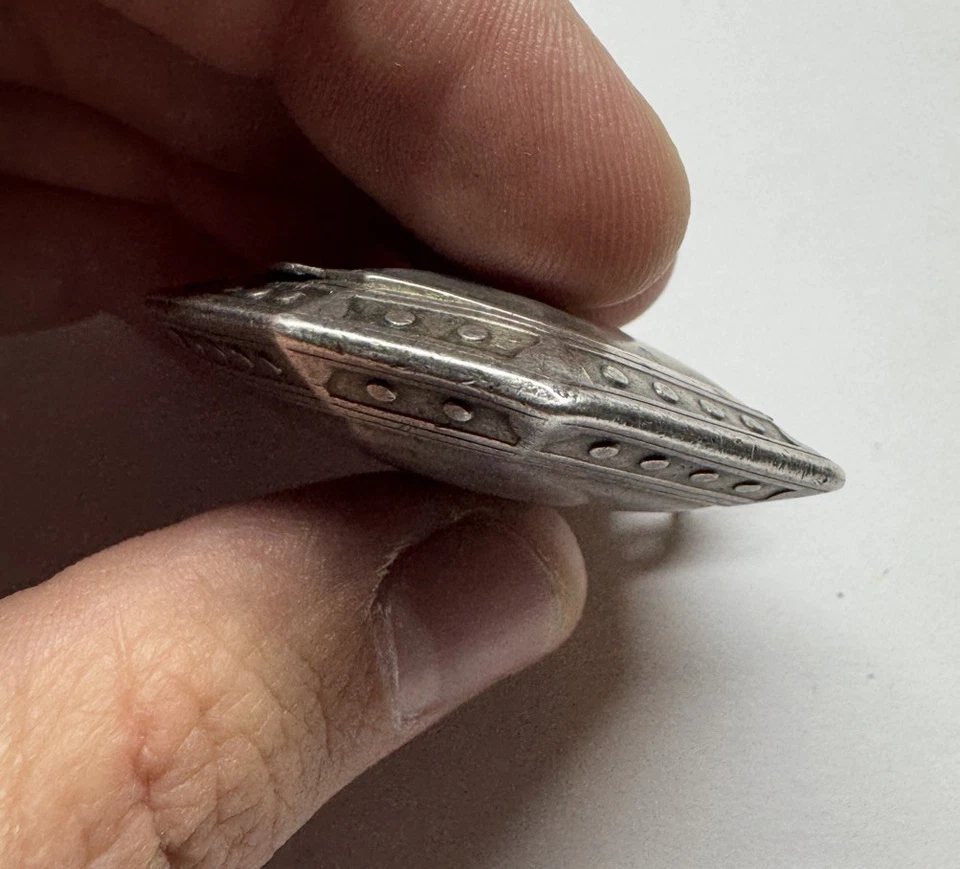 Antiguo Medallón Colgante Imperial Ruso 88 Plata, Patrón Niello, 28 g Foto 4 de 4