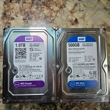 Western Digital WD Purple 1TB Hard Drive Internal 3.5" WD10PURX HDD + 500GB LOT
