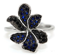 2CT Treated Blue Sapphire 925 Solid Sterling Silver Ring Jewelry Sz 6,7,8 ZB7