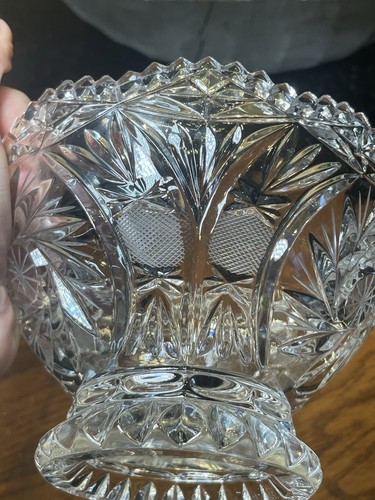 Antique ABP Cut Crystal Pedestal Bowl ATTR Libbey Or Hawkes Style C. 1895 - Picture 7 of 9