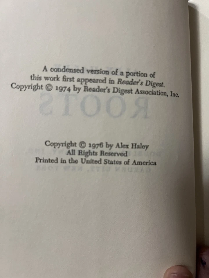 Roots The Saga Of An American Family By Alex Haley Hard Cover First Edition1976 - Image 3 of 3