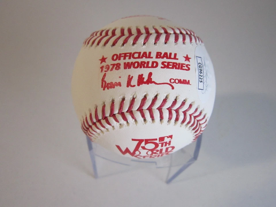 official 1978 World Series Baseball signed by REGGIE JACKSON & BUCKY DENT ~ JSA - Image 4 of 4