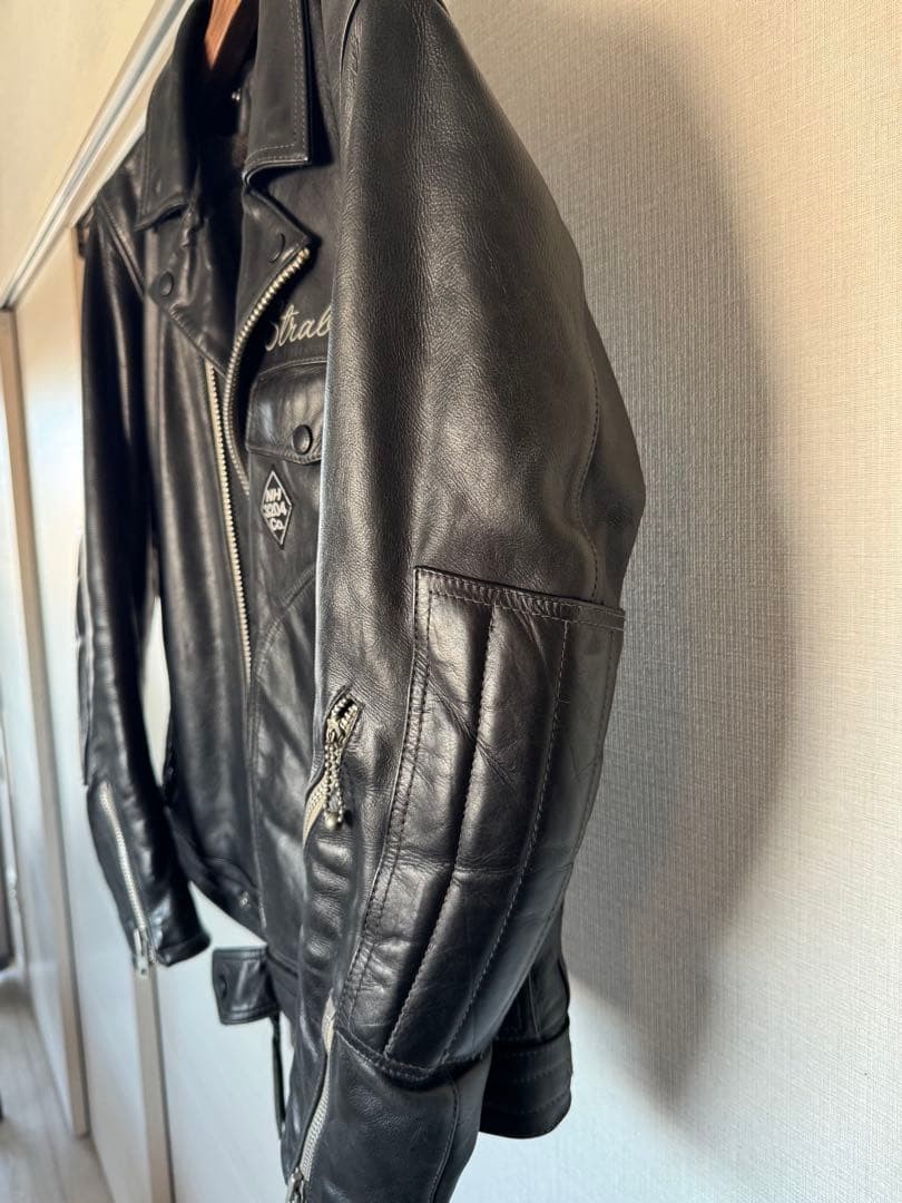 Neighborhood Leather Rider Jacket Sz S Used with History | eBay