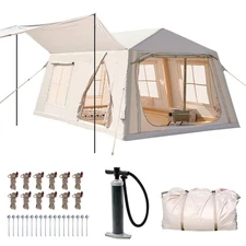 8-10 Person Inflatable Camping Tent with Awing Easy Setup Blow Up Air Tent