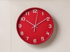 Red WALL CLOCK. Kitchen, Dining and Bathroom 11 Inche Aprrox.