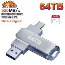 USB 3.2 Flash Drive High Speed 2TB 16TB 64TB Type-C 2-in-1 OTG Pendrive U Disk