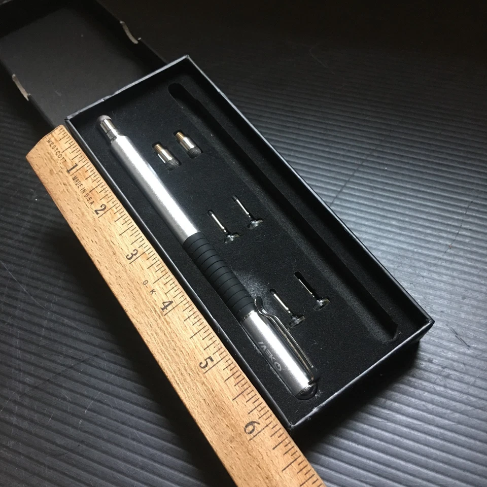 1 MEKO High-Sensitive Stylus 2-in-1 Disc Stylus Silver Pen w/ 6 Replacement Tips - Image 4 of 4