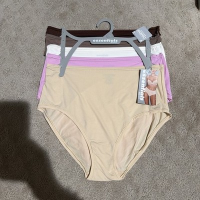 Essentials By Rene Rofe 5pk Multicolor Flexible Fit Hi-Brief Panties. Sz L. NWT!