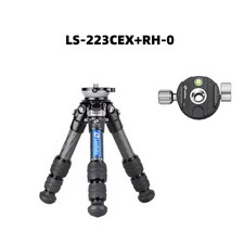 Leofoto LS-223CEX RH-0 Panning Clamp Tripod with Half Ball/Leveling Base