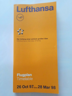 SYSTEM TIMETABLE LUFTHANSA 1997/1998 ROUTE MAPS SEAT GUIDE
