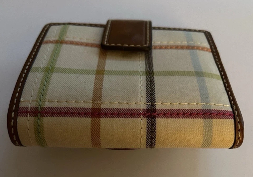 COACH~*Vintage/Rare* Ltd. Ed. Bleecker Tattersall French Bi-Fold Wallet Leather - Image 3 of 4