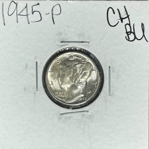 1945 MERCURY SILVER DIME - CH BU ~NICE COIN~
