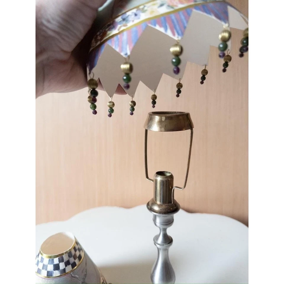 Винтажный набор из 2 бумажных абажуров для ламп Mackenzie Childs «Гостиная» - Изображение 4 из 4