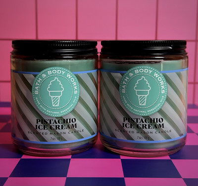 Bath & Body Works Pistachio Ice Cream Scented Jar Candles 7 oz - 2 Pack