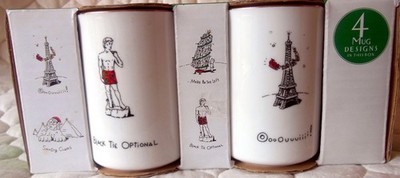 SET OF 4 Christmas Merry Masterpieces Mugs 1st Edition American Collection 1999