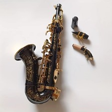 2026 Curved Bb Soprano Saxophone Black Brass High Quality w/ Mouthpiece  Case