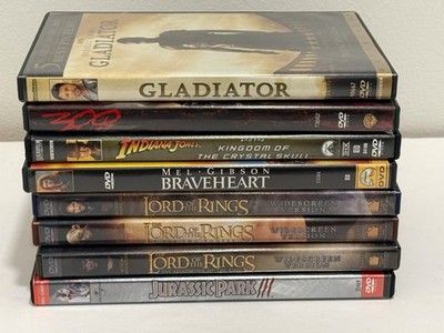 Lot of (8) Fantasy/Action DVDs - Gladiator, LOTR Trilogy, Jurassic Park +