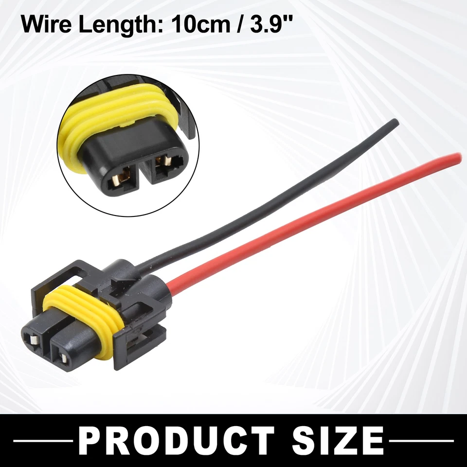 10Pcs Plastic Car H11 Light Lamp Bulb Extension Wiring Harness Socket Connector Foto 4 de 4