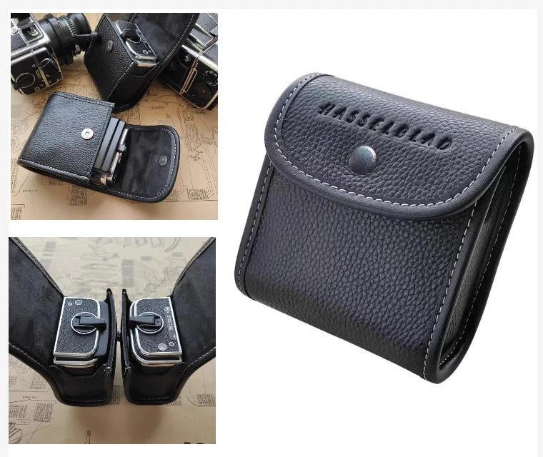 Sacoche Objectif Hasselblad En Cuir Noir - Étui Souple Original Suède