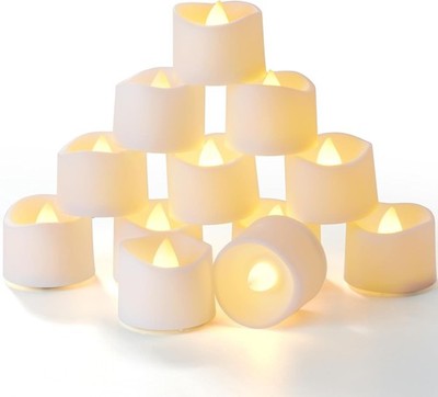Flammenlose LED Teelichter 24 Stück mit Timer 6H   Warmweiß, Batterien Inkl.