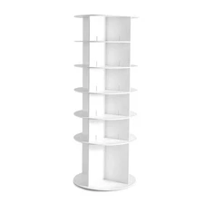 Uimoso 6-Tier Rotating Shoe Organizer Tower with 360° Spinning Design, White