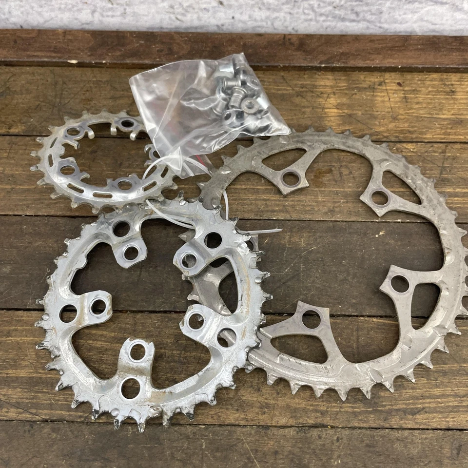 Juego de platos vintage Shimano STX FC-MC32 IG MBT triple 365 g años 90 MTB piñón Foto 2 de 4