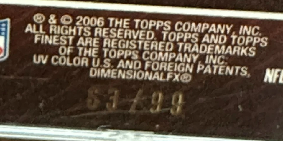 2006 Topps Finest - Drew Olson #181 Black 63 /99 (RC) - Image 3 of 3