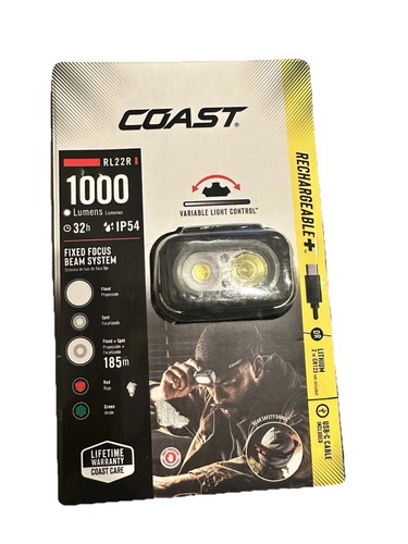Coast RL22R 1000 Lumens Rechargeable Battery LED Power Headlamp