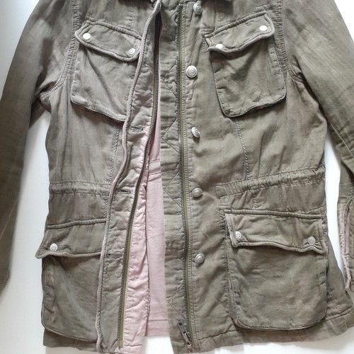 Giacca Free People Not Your Brother's Surplus verde invecchiato zip bottone taglia S - Foto 10 di 13