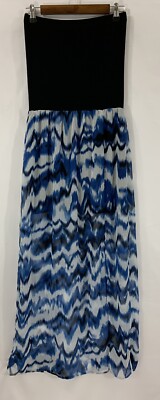 Love Ady Juniors/Women's Stretch Knit/Printed Sheer High Slit Maxi Dress L  | eBay