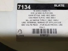 Alpha 7134 #16awg Tinned Copper Hook-Up Wire REW-XLPVC MIL-W-16878E SLATE /50ft