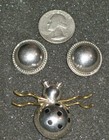.925 Sterling Silver MEXICO - 1.5" SPIDER Brooch + 1" Round Earrings Tot:33 g. — photo 6