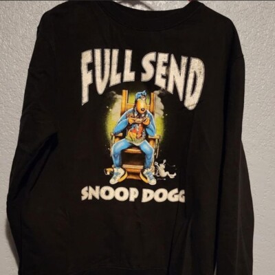 Full Send Snoop Dogg Black 420 Drop Deathrow Crewneck Size Large Nelk Boys