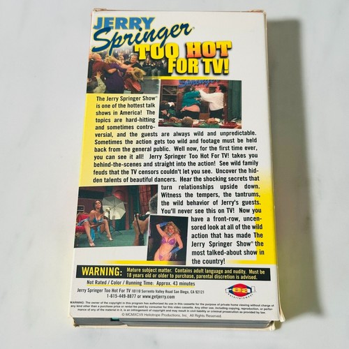 Jerry Springer - VHS - Too Hot For TV! Uncensored - Picture 3 of 4