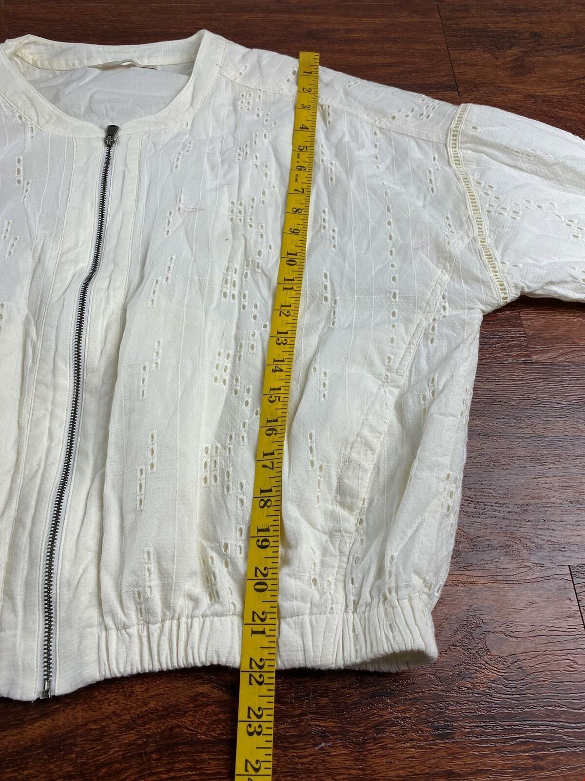 PRANA Round Neck Full Zip Up White Basic Jacket W… - image 10