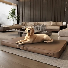 Waterproof Leather Orthopedic Dog Bed Padded Pillow for Extra Large Breed Dogs