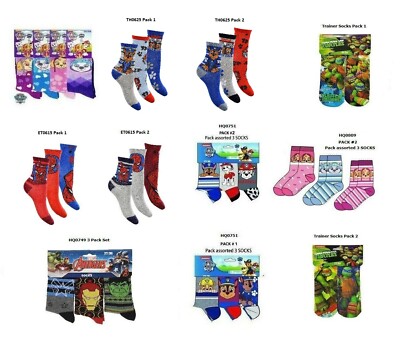 Jungen Mädchen Avengers Spiderman Paw Patrol Socken offiziell Marvel Hulk 2 & 3 Paar
