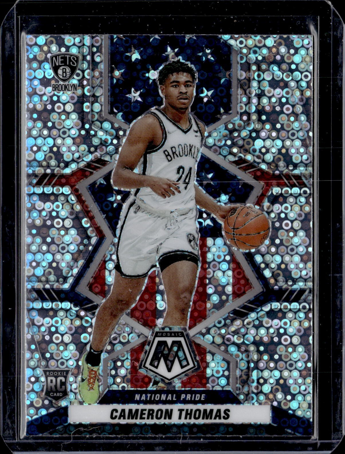 2021-22 Panini Mosaic #255 Cameron Thomas National Pride Fast Break Disco Rookie