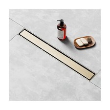Linear Shower Drain 36 Inch Gold, Shower Drain with 2-in-1 Tile Insert Panel,...