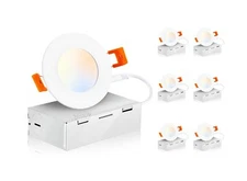 CLOUDY BAY 3 inch 5 Color Ultra Thin LED Recessed Light with Junction Box,IC ...