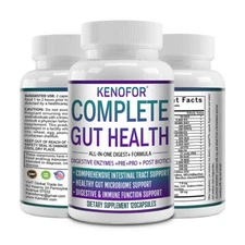 Gut Health Digestive Enzymes+Pre+Pro+Post Biotics Healthy Gut Microbiome Support