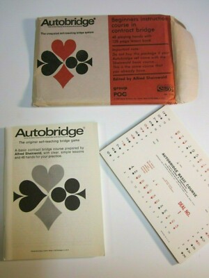Autobridge   Card Game   Self Teaching Kit   1969  Parker Brothers  Book Cards