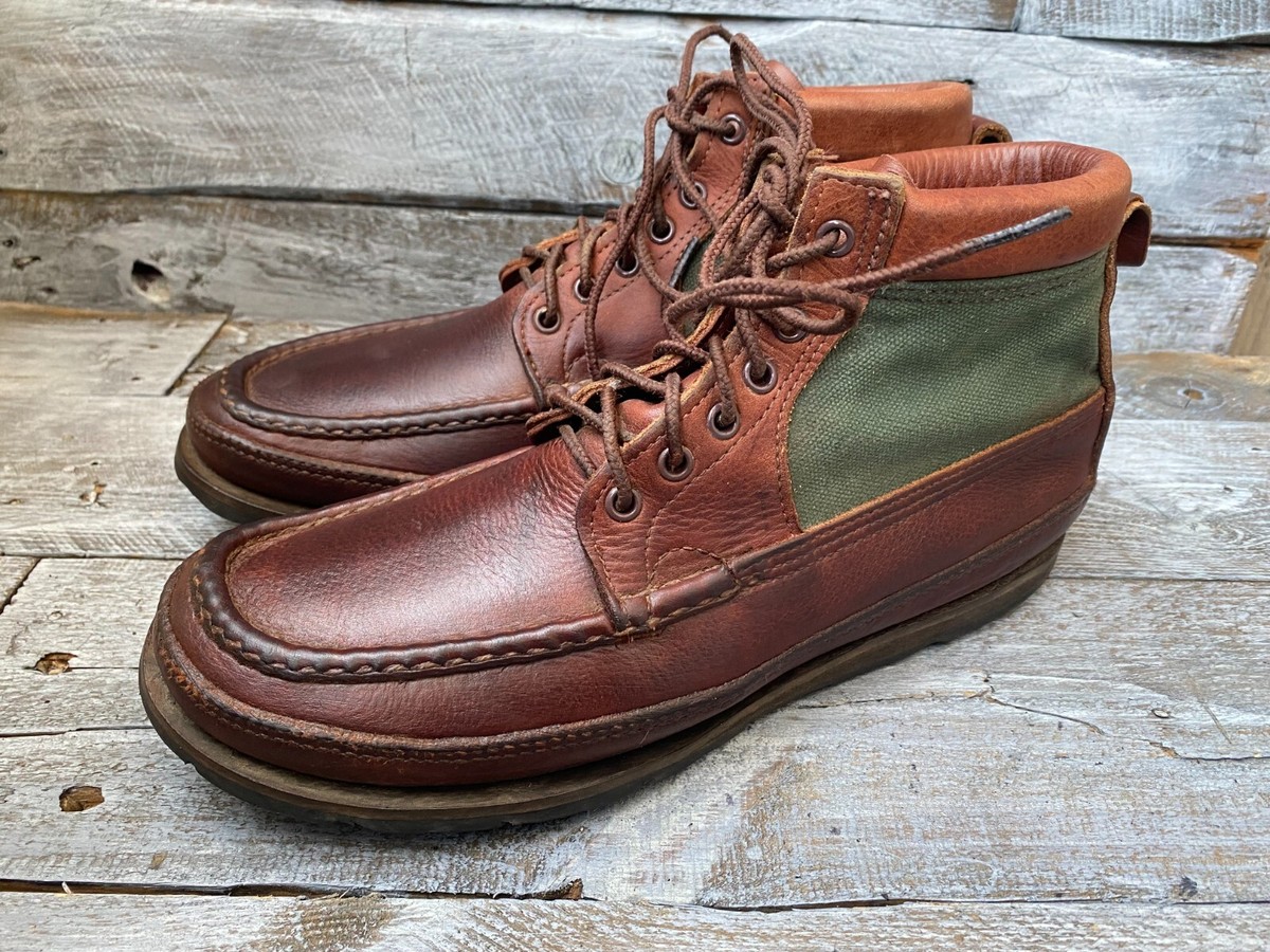 ☆希少☆RUSSELL MOCCASIN CHUKKA 8 1/2 E vintage wc russell Moccasin Chukka brown leather boots US 8E